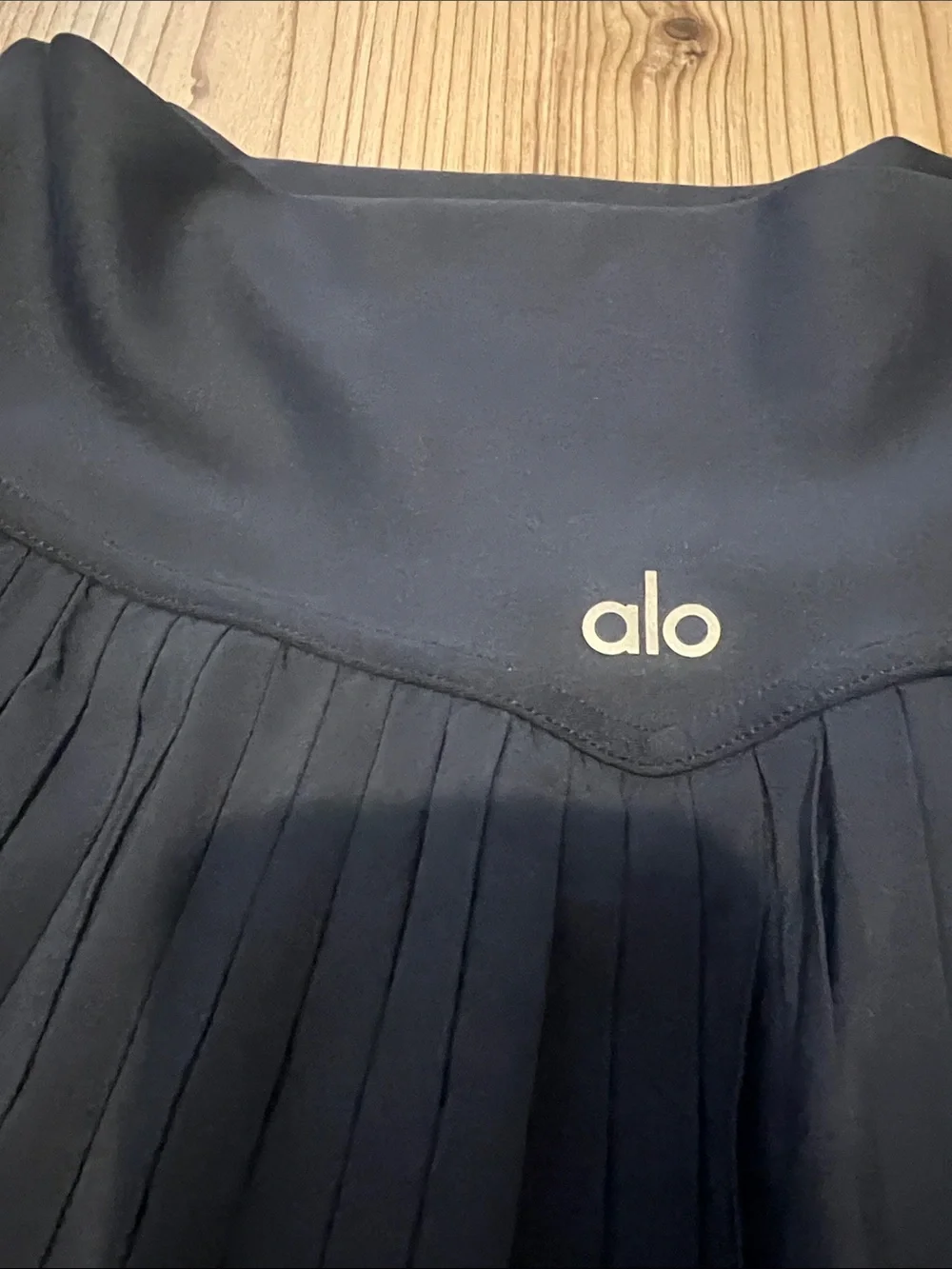 ALO Yoga navy Pleated Skater Skirt
